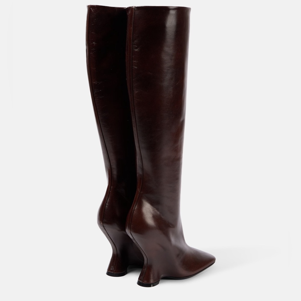 DRIES VAN NOTEN (NWOT) Leather Wedge Tall Boots EU40 - Picture 8 of 13